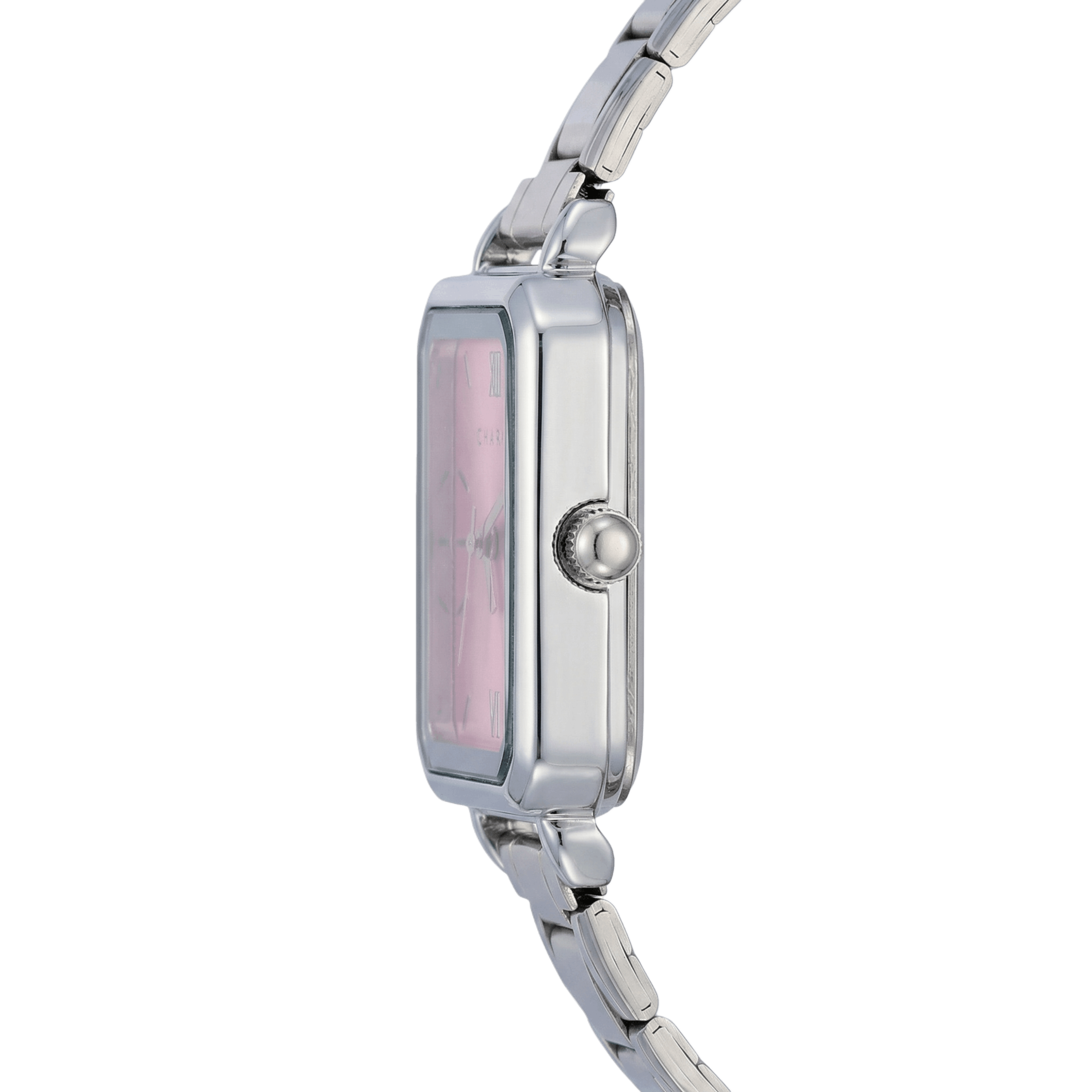 Como – Silber mit rosafarbenem Zifferblatt