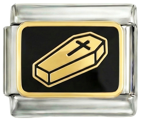 Goldener Sarg auf Silber