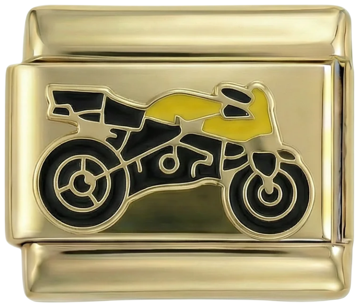 Yellow and Black Motorbike on Gold - Yellow-and-black-motorbike-on-gold.png
