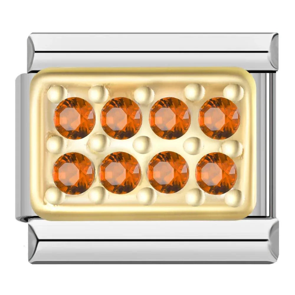 Gold Plate with Red Stones - Charms Official