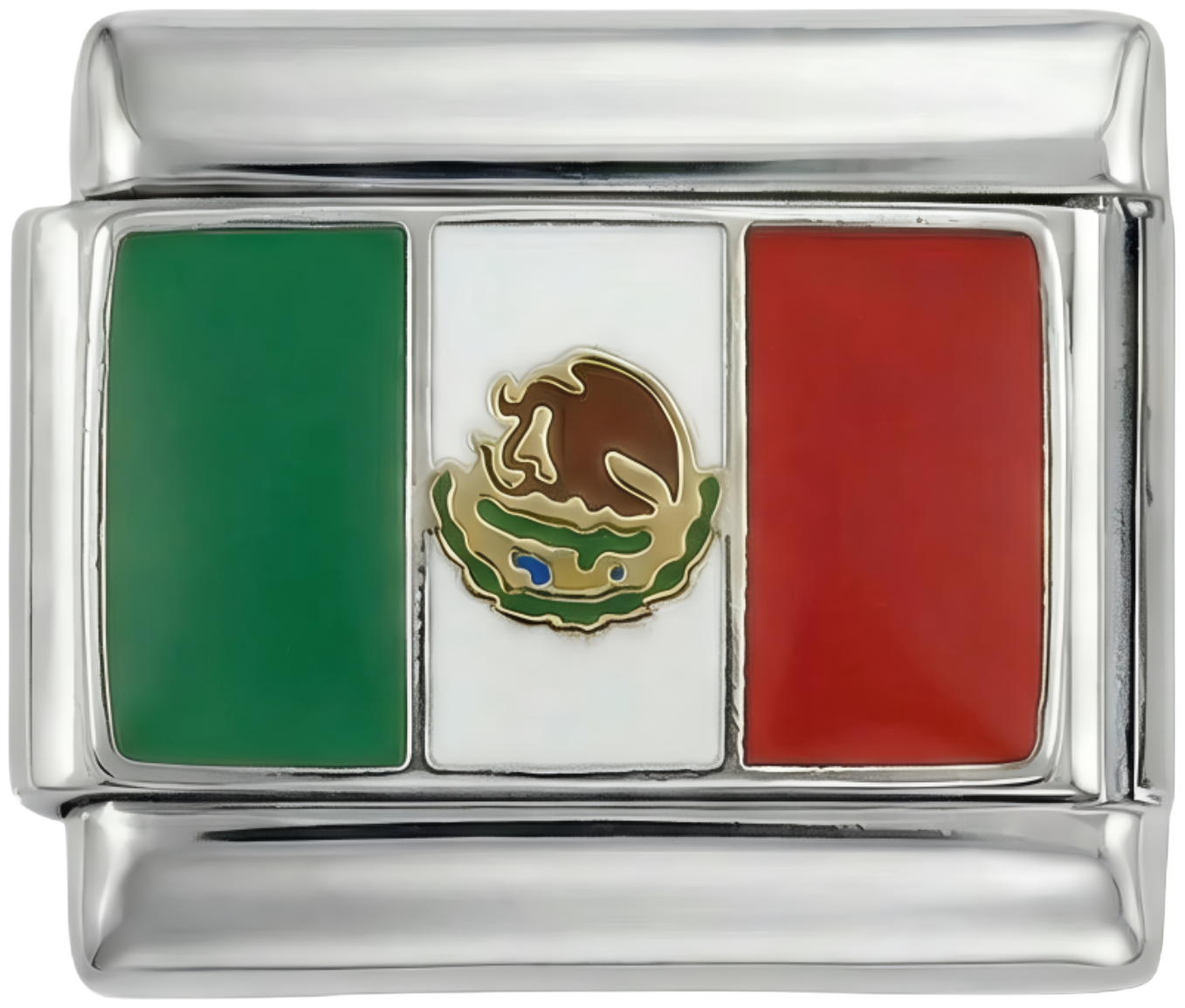 Mexiko-Flagge, auf Silber