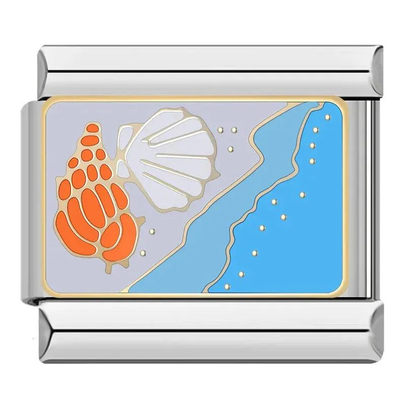 Shells at the Beach on White Sand - Charms Official