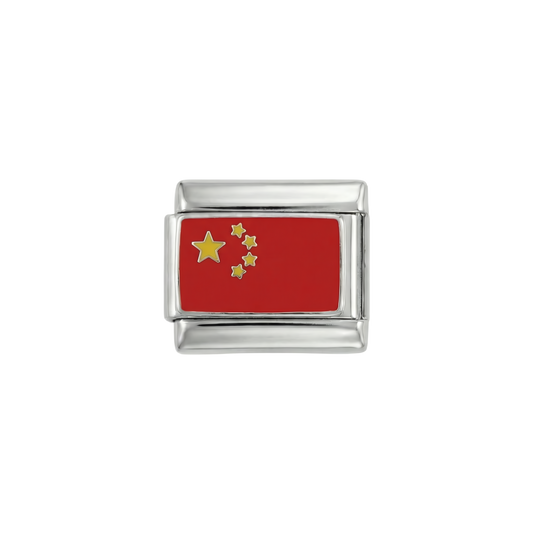 China Flag, on Silver