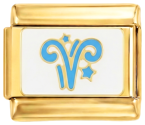 Widder Blau auf Gold
