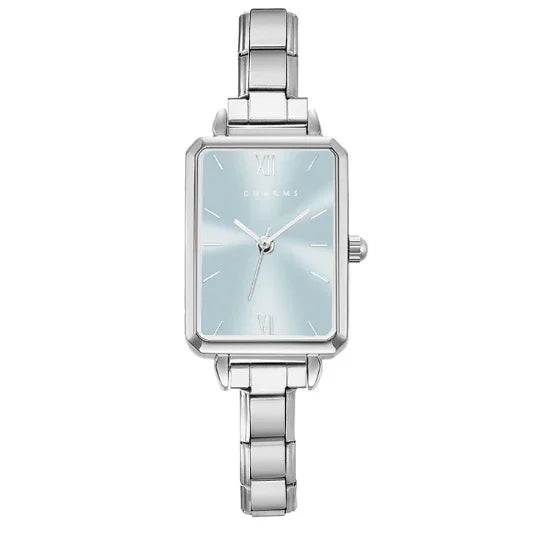 Como – Silber mit blauem Zifferblatt