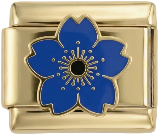 Dark Blue Flower on Gold - Dark-Blue-Flower-on-Gold.png