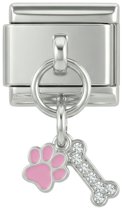 Dog Bone with Stones, on Silver - Dog-Bone-with-Stones-on-Silver.png