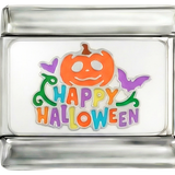 Happy Halloween mit Kürbis in Silber
