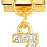 Letter Z  with stones, Hanging, on Gold - Letter-Z-with-stones-hanging-on-gold.png