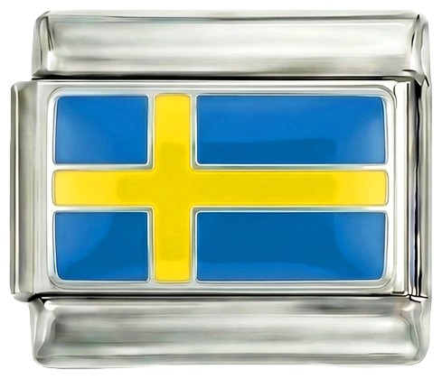 Schweden-Flagge, auf Silber