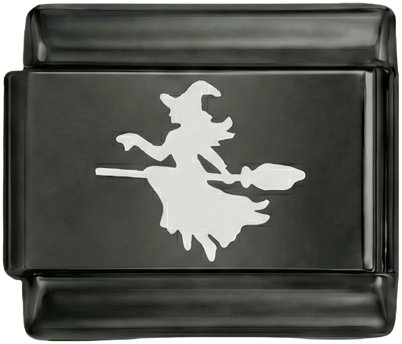 Witch on her Broom in White on Black Charm - Witch-on-her-Broom-in-White-on-Black-Charm.png