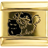 3 kuschelnde Katzen auf Gold
