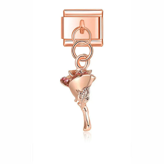 Bouquets of Flowers, on Rose Gold - Charms Official