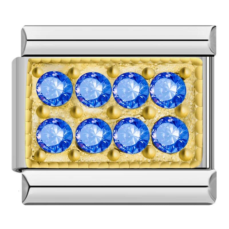 Gold Plate with Blue Stones - Charms Official