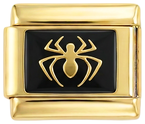 Golden Spider on Black Plate on Gold - golden-spider-on-black-plate-on-gold.png