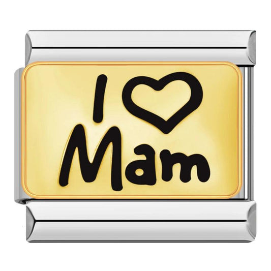 I Love Mam, on Silver - Charms Official