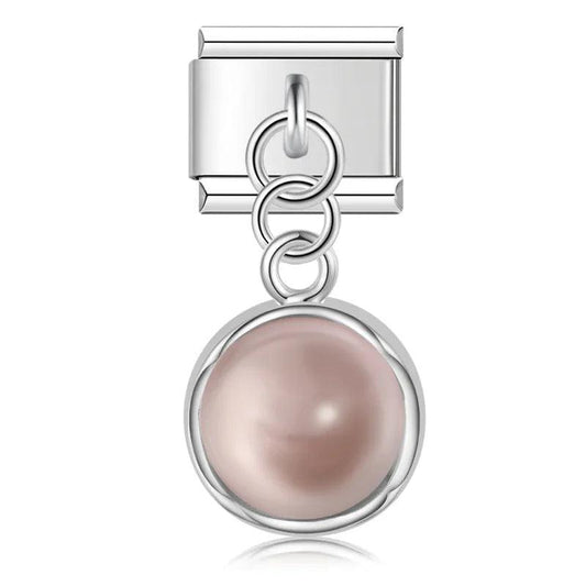 Pastel Pink Pearl, on Silver - Charms Official
